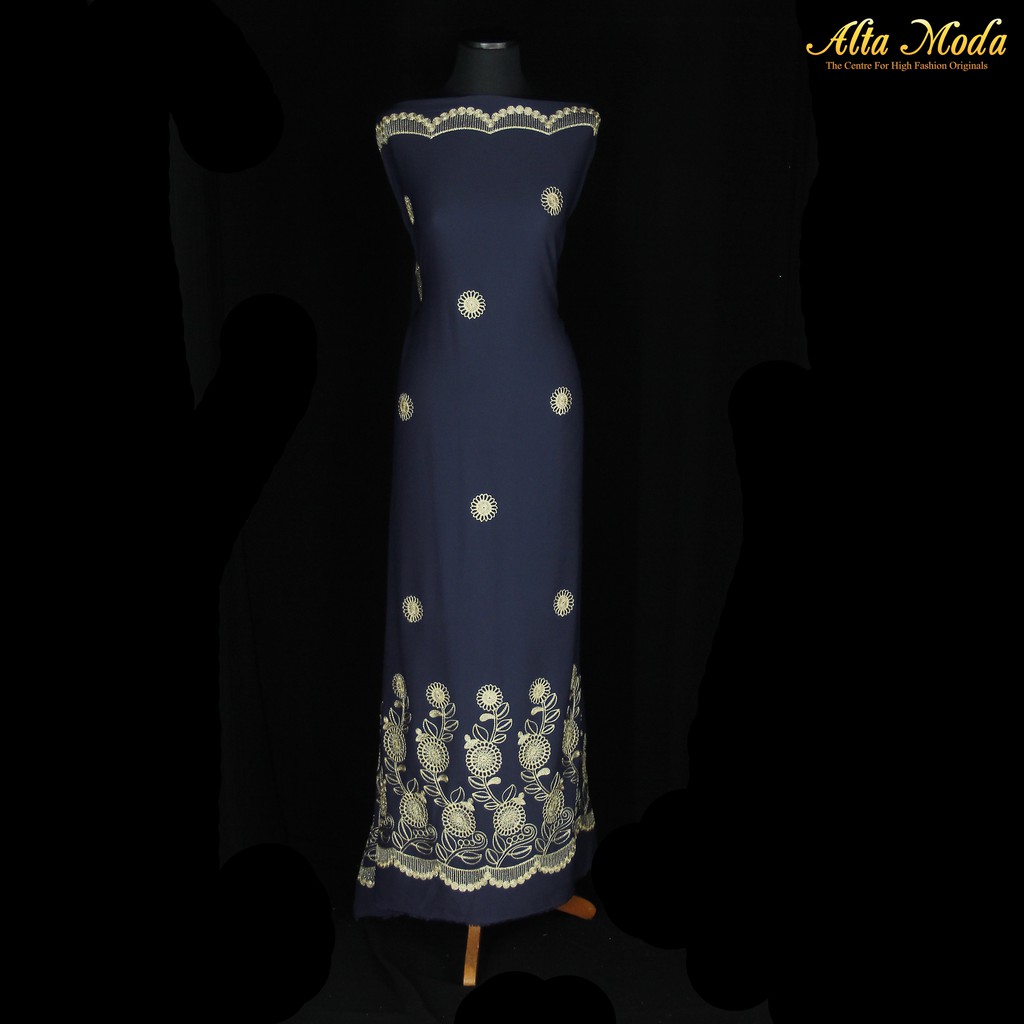 

Alta Moda Kain India Bubble Gold Motif Sunflower Biru Navy (1M)
