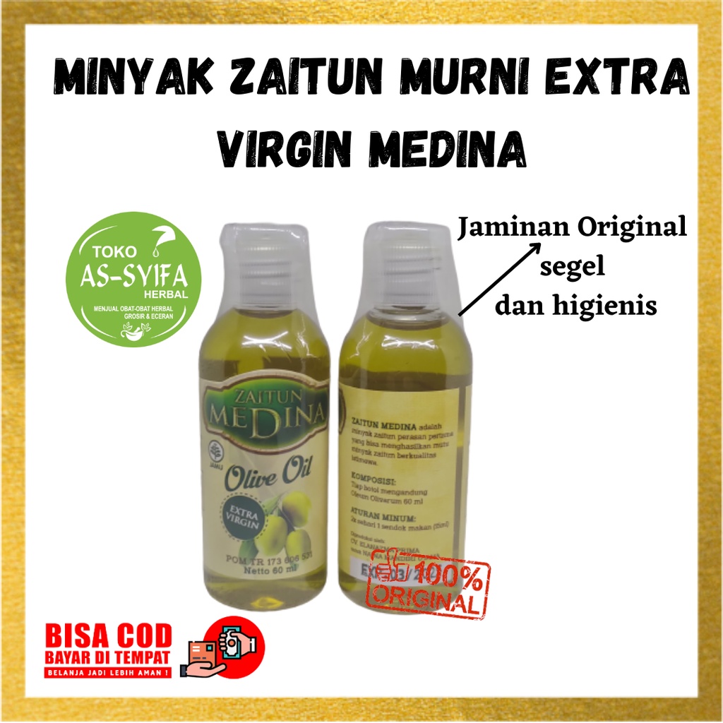 Minyak Zaitun Asli Extra Virgin Olive Oil Medina Zaitun Murni 60 ml Original