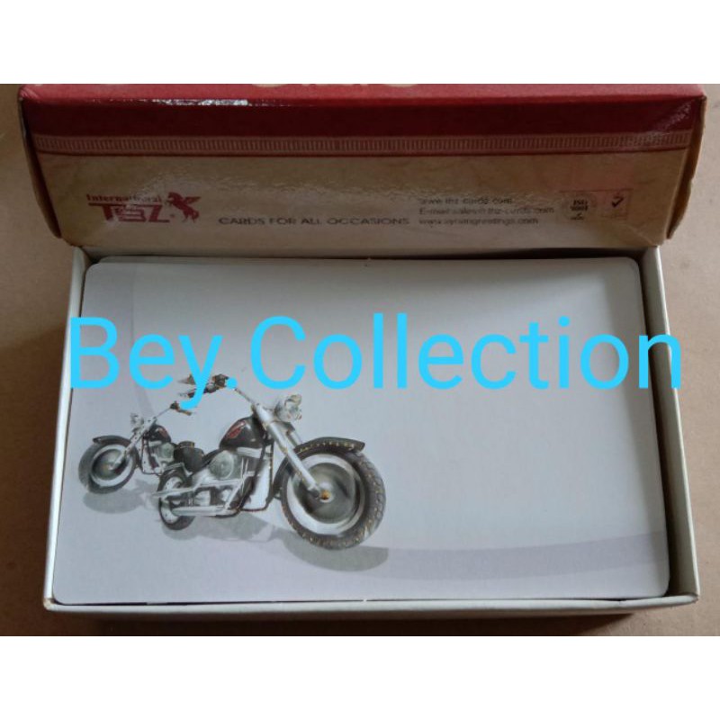 

blanko kartu nama TBZ gambar motor Harley moge bahan kertas bisa disobek