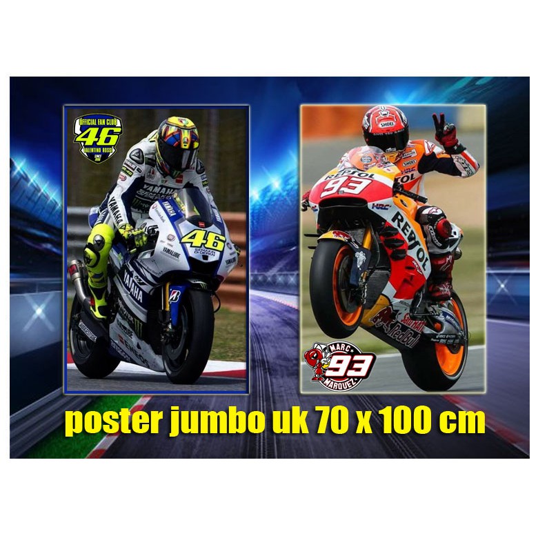Poster jumbo bahan albatros uk 70 x 100 motiv Moto Gp