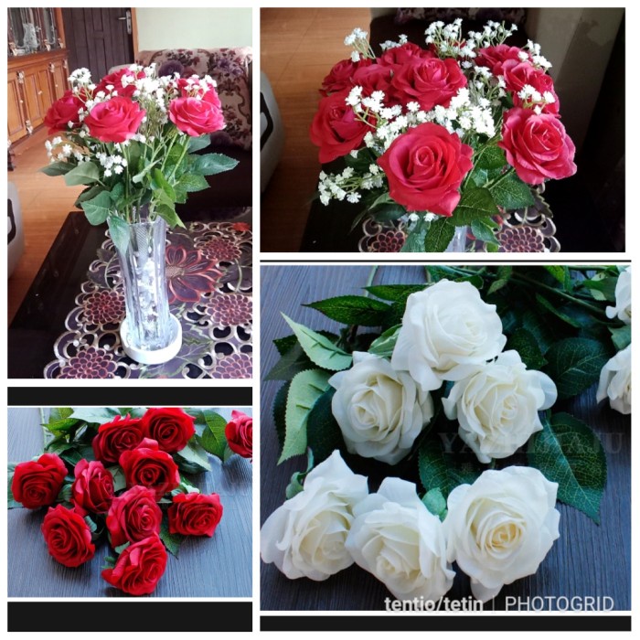TERLARIS Bunga mawar latex / bunga artificial latex impor