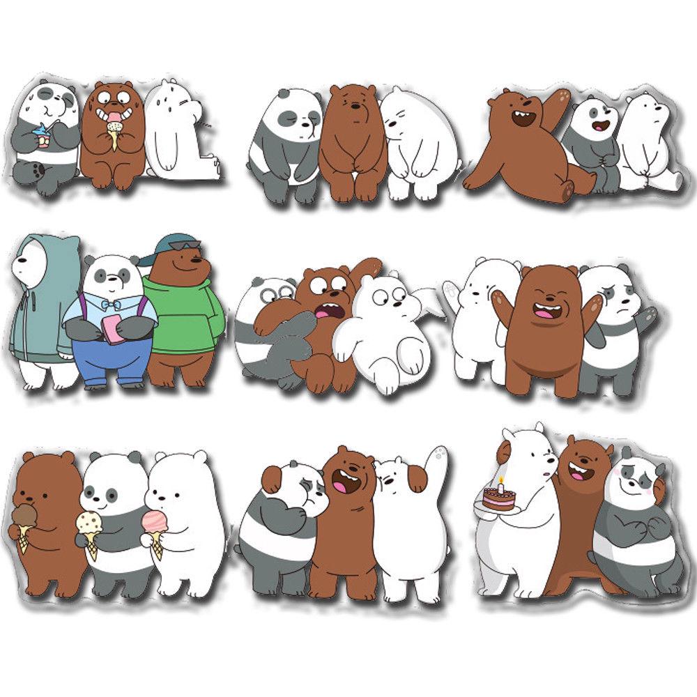 36Pcs Lot Stiker  Vinyl Motif We  Bare  Bears  untuk Mobil 