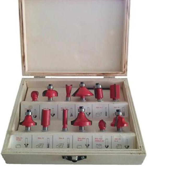Mata profil set kayu / mata trimer / mata router 12pcs JLD