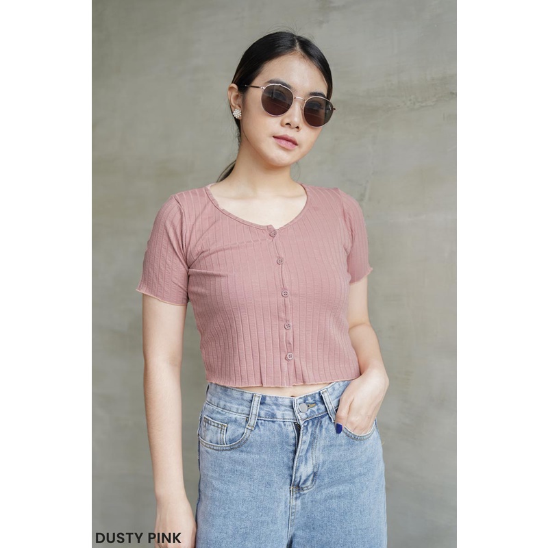 Amarilis Knit Crop Top Atasan Wanita Blouse