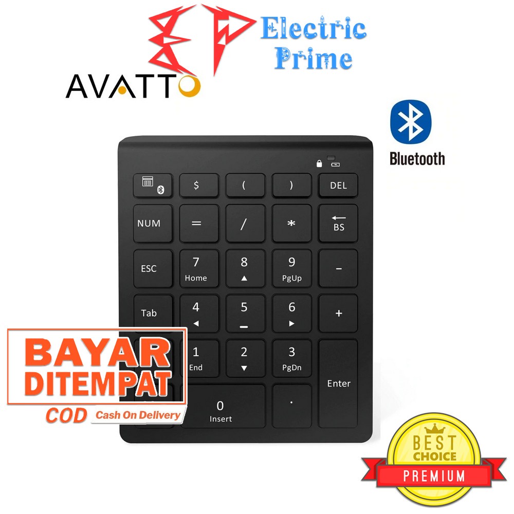 Keypad Mini Numeric Keyboard AVATTO Numpad PC Laptop Bluetooth