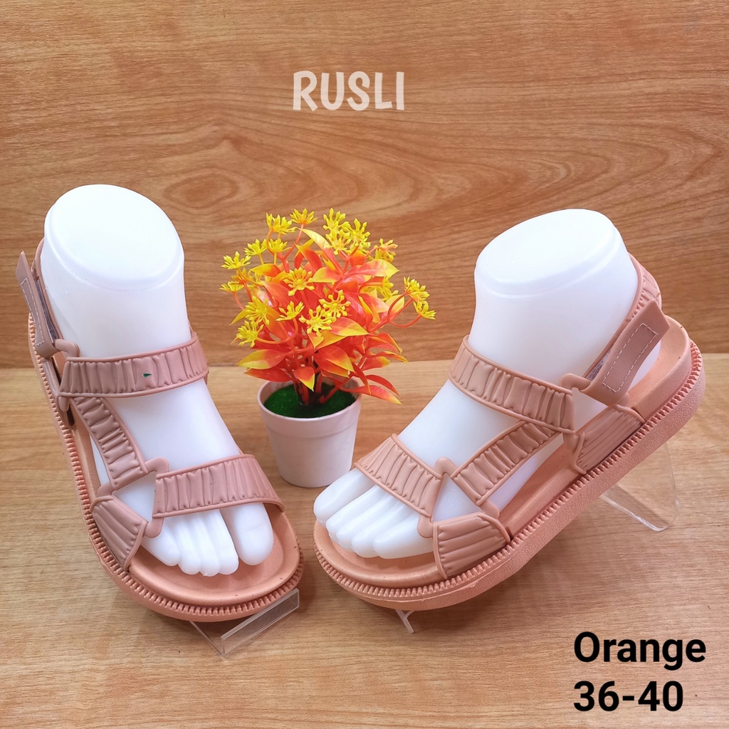 (COD) Sandal Gunung Karet Wanita Tali Perekat Yutu 9101 6