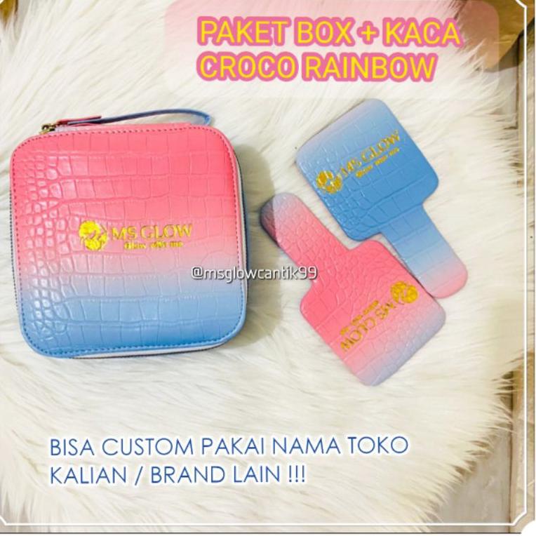[PRODUK LYSMN] (BISA COD) PAKET BUNDLING  MAKE UP BOX CROCO DAN KACA MS GLOW BEST SELLER CLW