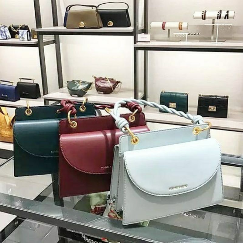 CK Twist Top Handle Front Flap Bag