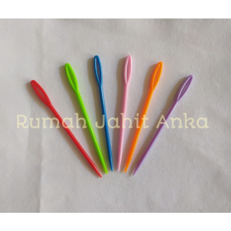 Jarum plastik tapestry rajut crochet sulam
