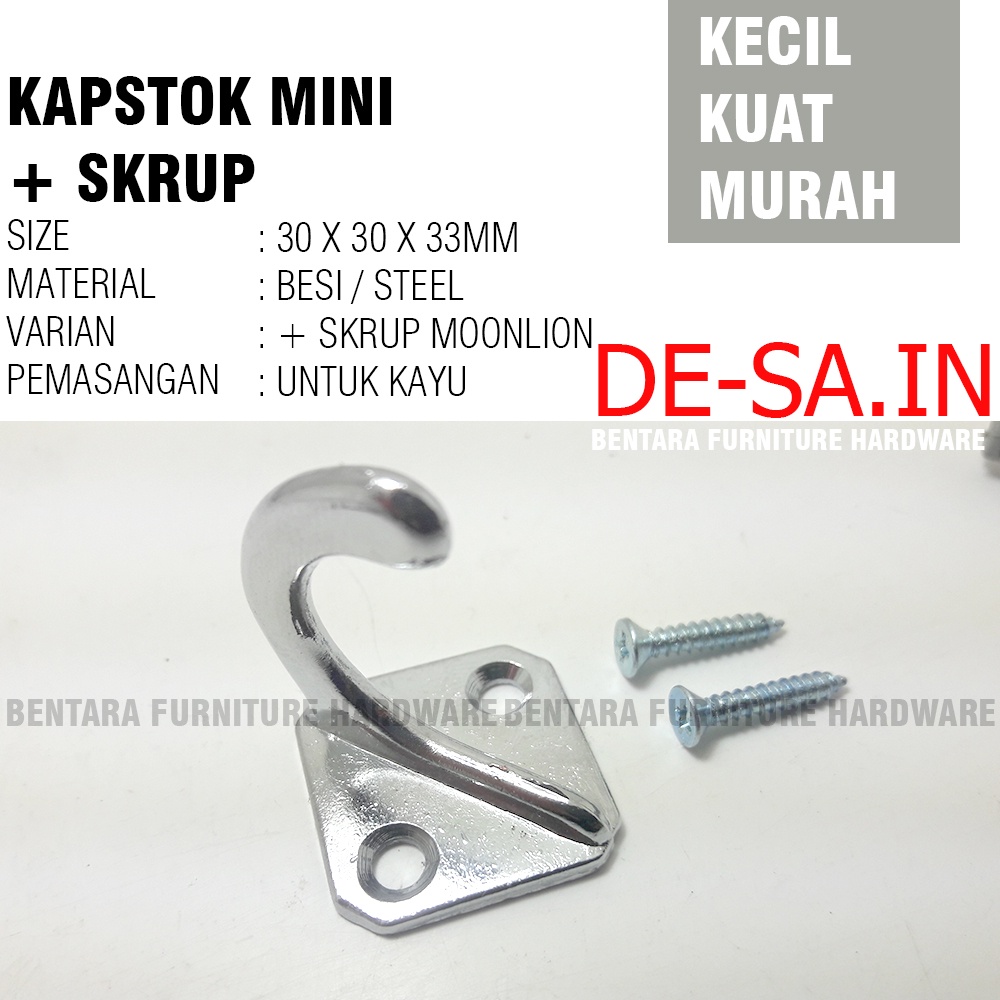 29MM KAPSTOK MINI BESI SOLID SINGLE 1 KAIT  - HOOK CAPSTOCK CANTOLAN GANTUNGAN KUNCI