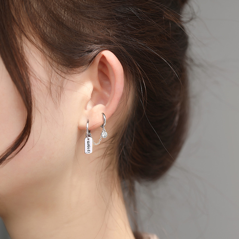 Double Pierced Earrings Trendy One-piece Simple