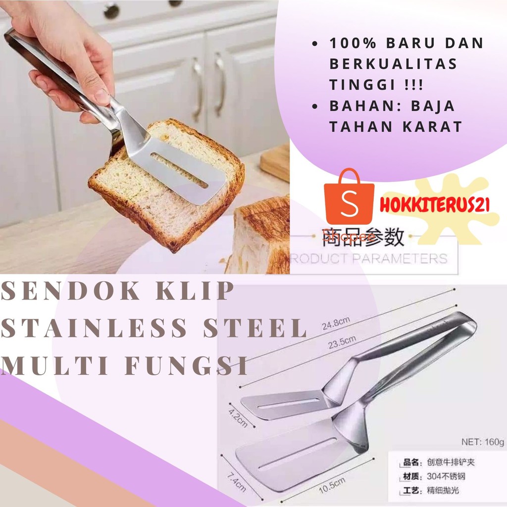 Penjepit / Pencapit Makanan Stainless Steel Peralatan Dapur &amp; Perlengkapan Rumah - By Hokkiterus