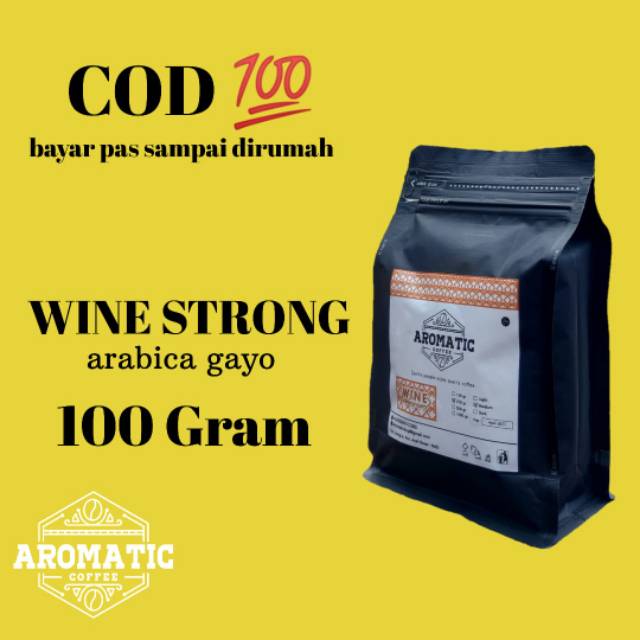 

Bubuk Kopi Arabica Wine Strong 100 Gram Khas Aceh
