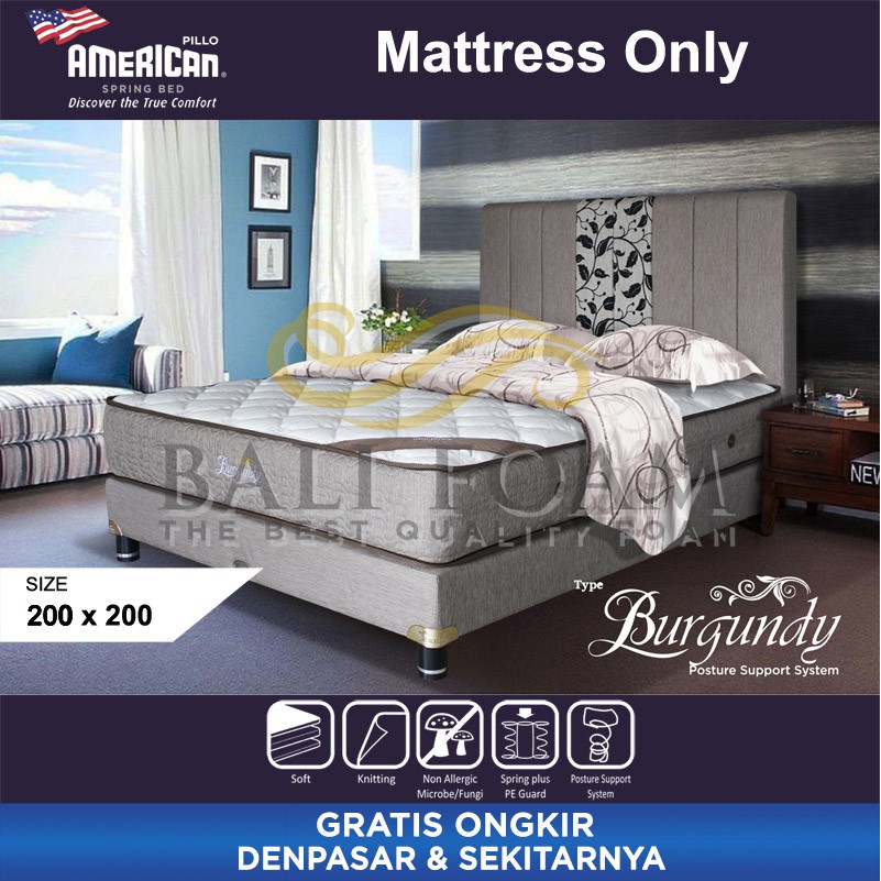 Kasur Matras American Pillo Spring bed Type Burgundy 200