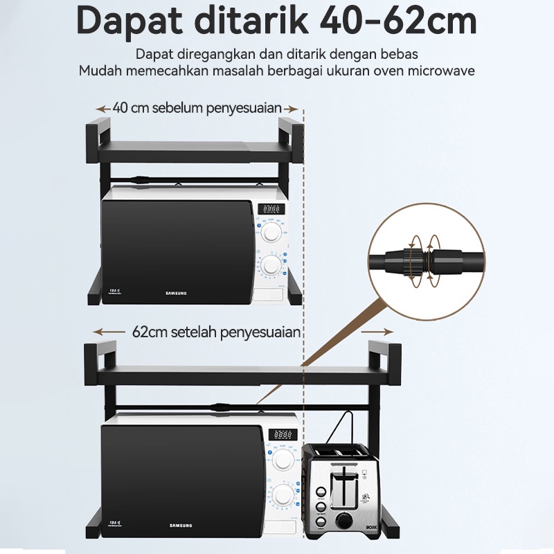 Rak Oven Rak Microwave Perlengkapan Multifungsi Dapur Rak Bumbu Dapur Portable Rak Panci