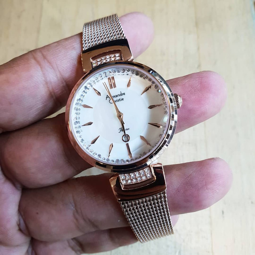 Alexandre christie original ac2756 rantai pasir rosegold