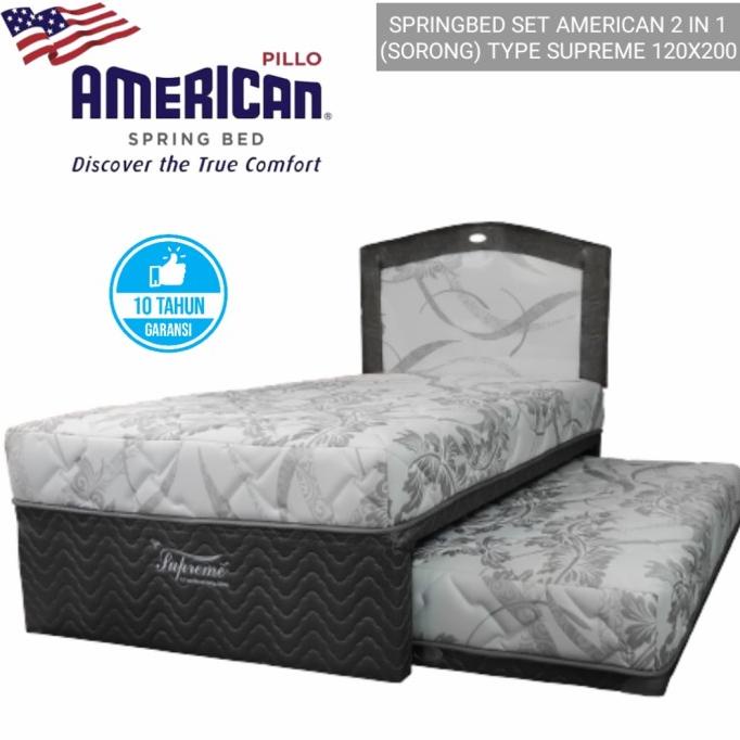 $+$+$+$+] springbed set lengkap 2 in 1 merk american type supreme 120x200