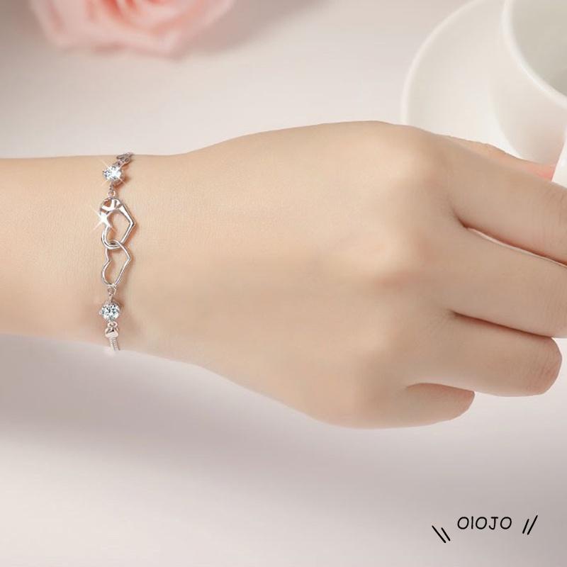 Korea Gelang Fashion Ganda Cinta Hati Bangle Wanita Perhiasan Aksesoris - ol