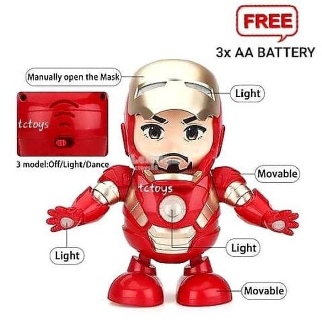 Robot iron man Dance/ Iron man with LED/ Maenan Anak/Dance Hero