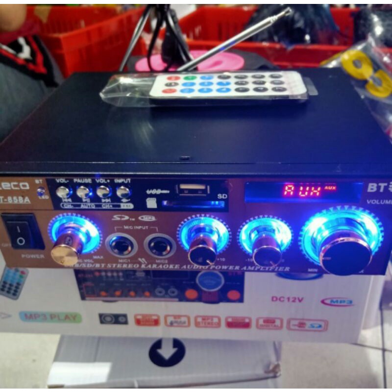 COD Power Amplifier/Amplie Fleco F-858A Amplie Bluetooth LEd murah