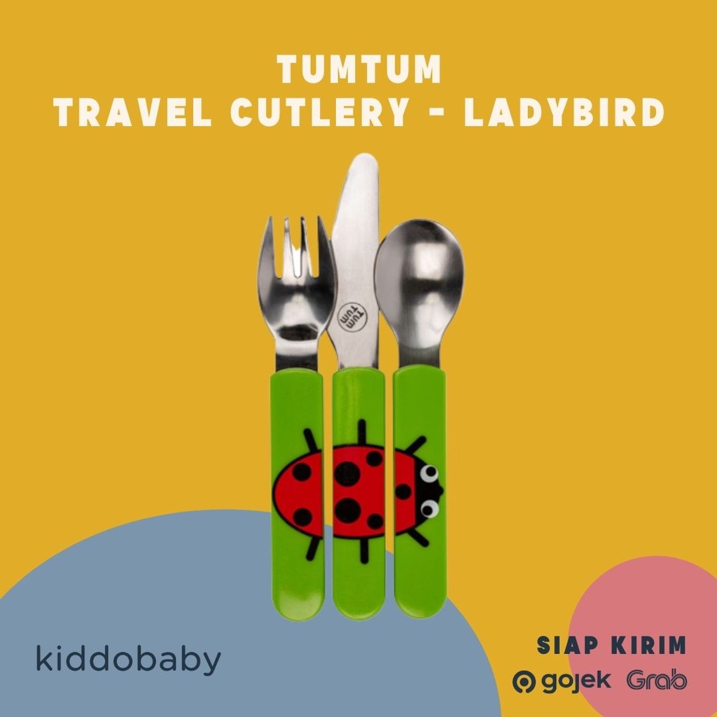 Tum Tum Travel Cutlery - Ladybird | Sendok Makan Set