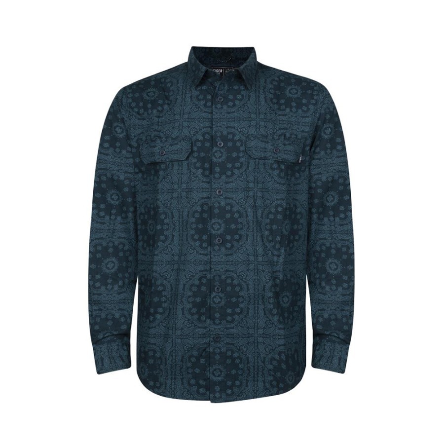 Kemeja Original Batik Pria Blumen Paisley - Navy