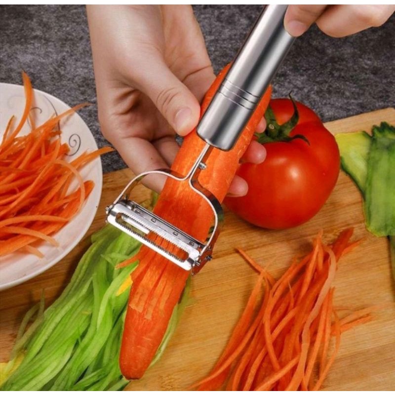 Alat Kupas Buah apel sayur wortel peeler 2in1 stainless steel