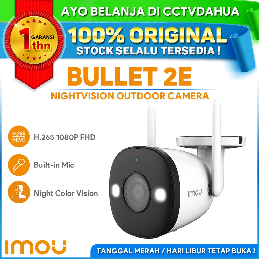 IMOU BULLET 2E IPC-F22FP 1080P H.265 Color Night Vision Outdoor IP Cam