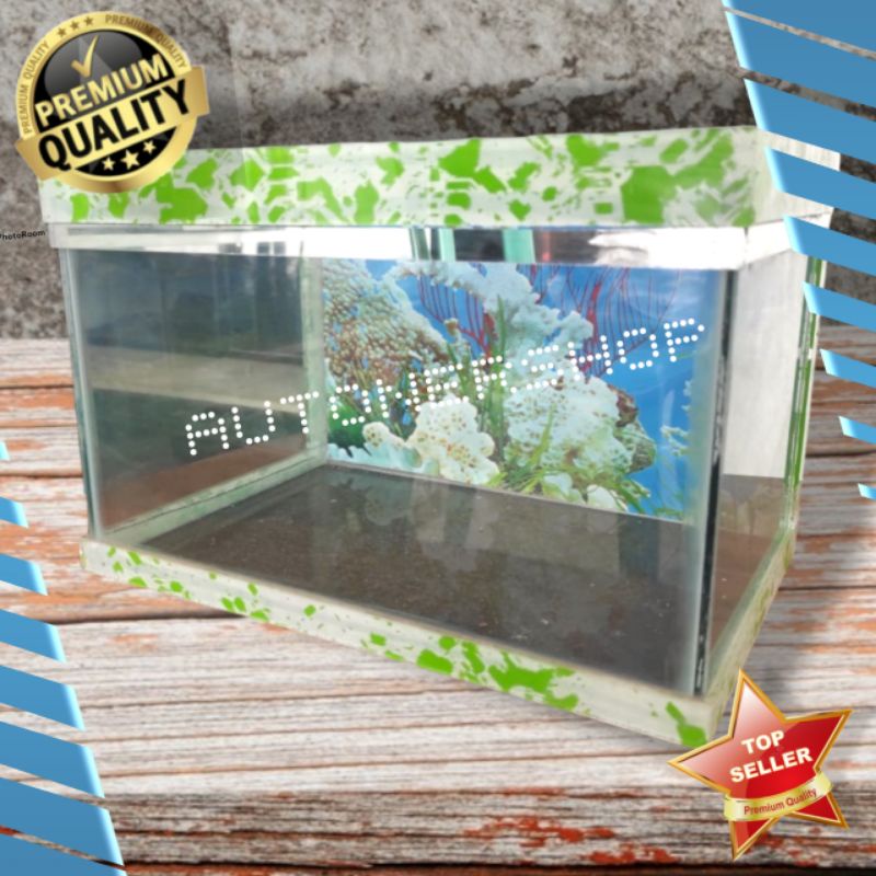Aquarium akuarium kaca ikan hias ukuran 30cmX20cmX20cm