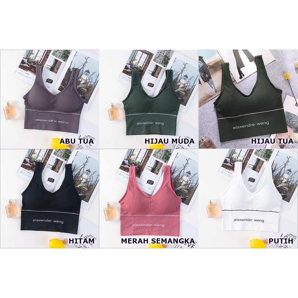 GO! BR019 SPORT BRA WANITA TANK TOP AW ALEXENDER WENG BAHAN LEMBUT BH TANKTOP CEWEK GYM COD