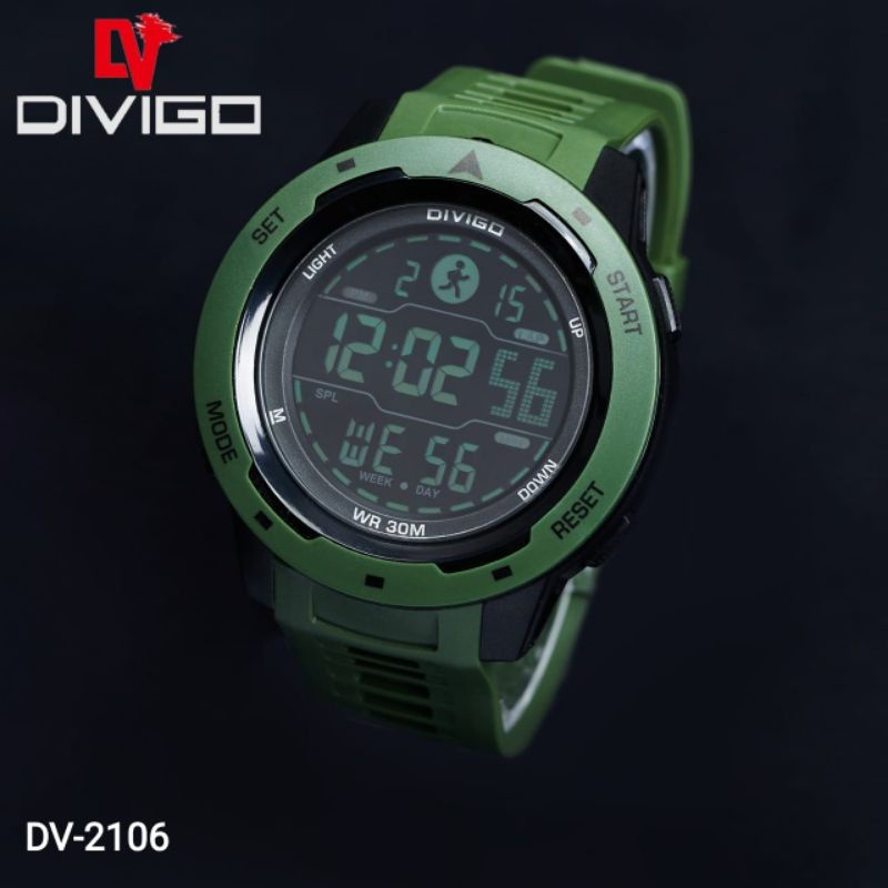 (Terima Cod)Jam Tangan Pria Divigo Set Digital Anti Air/Water Resist Strap Rubber/Karet Original(Dikirim Jakarta)