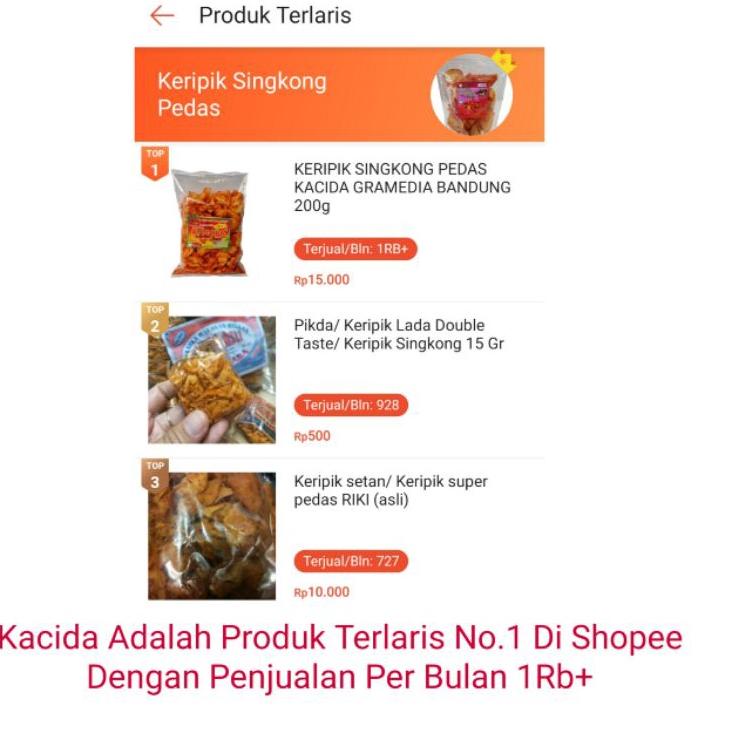 

3.3 Flash Sale KERIPIK SINGKONG PEDAS KACIDA BANDUNG 200g