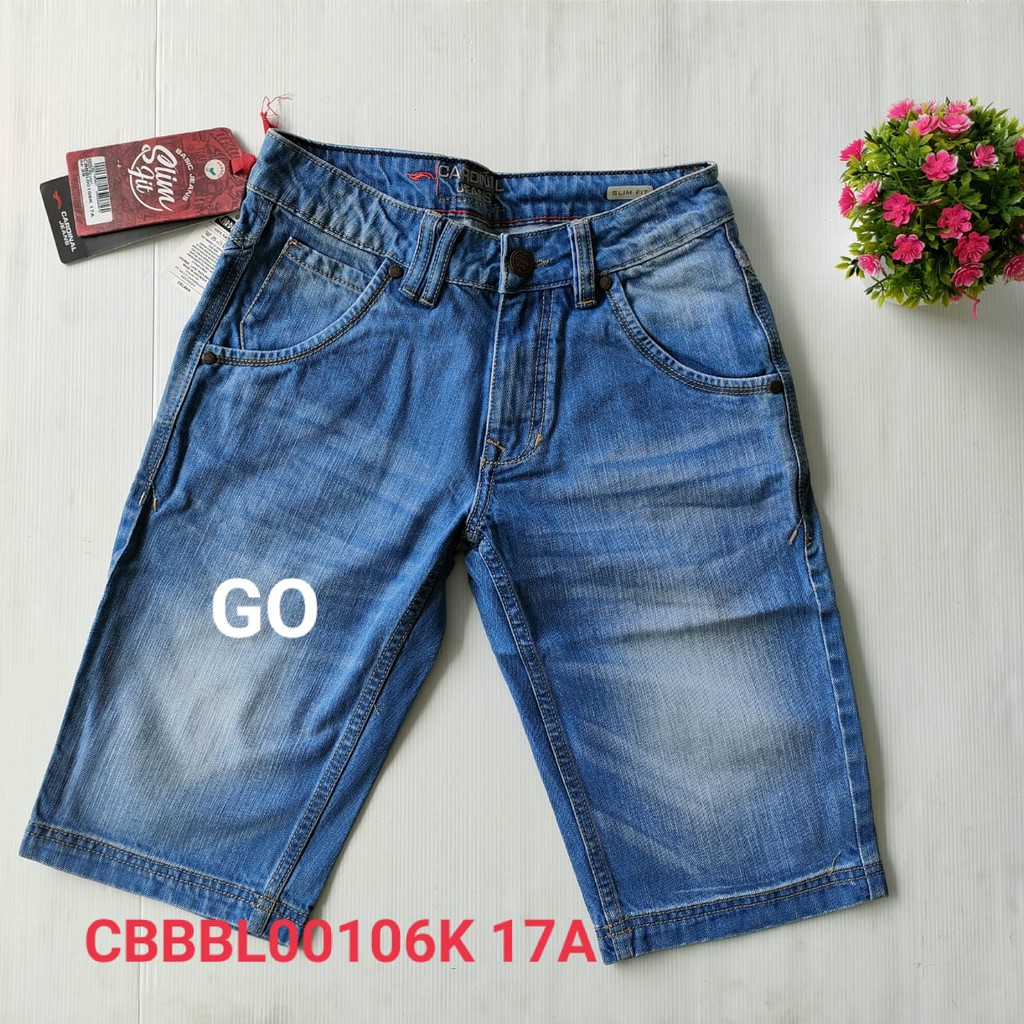 BB CARDINAL CBBBL-1 Celana Pendek Jeans Bermuda Slimfit Reguler Fit Casual Sobek Cowok Dewasa