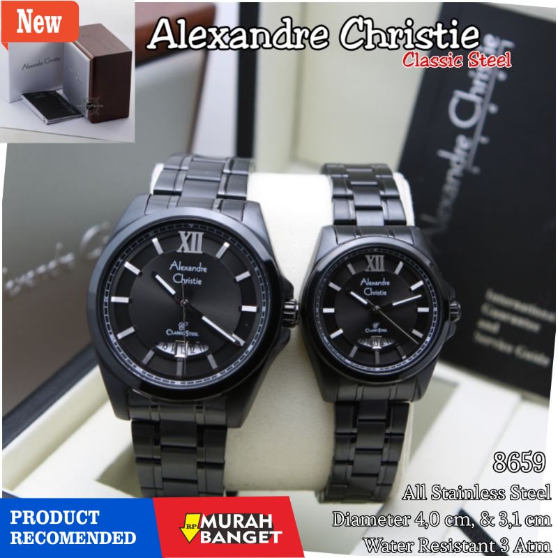 Jam tangan couple terbaik- JAM ALEXANDER CHRISTIE PRIA ORI COUPLE AC 8659 ALEXANDRE CRISTY ORIGINAL 