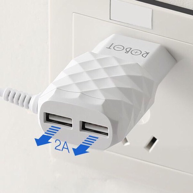 Charger ROBOT RT-K5 RT-K7 Dual 2 USB 2.1A 1A RTK5 RTK7 ORIGINAL WOOK