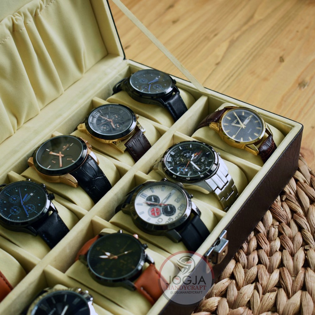 Exclusive Box Jam Tangan isi 10 JUMBO Kunci / Kotak Tempat Jam Tangan / Watch Box Organizer