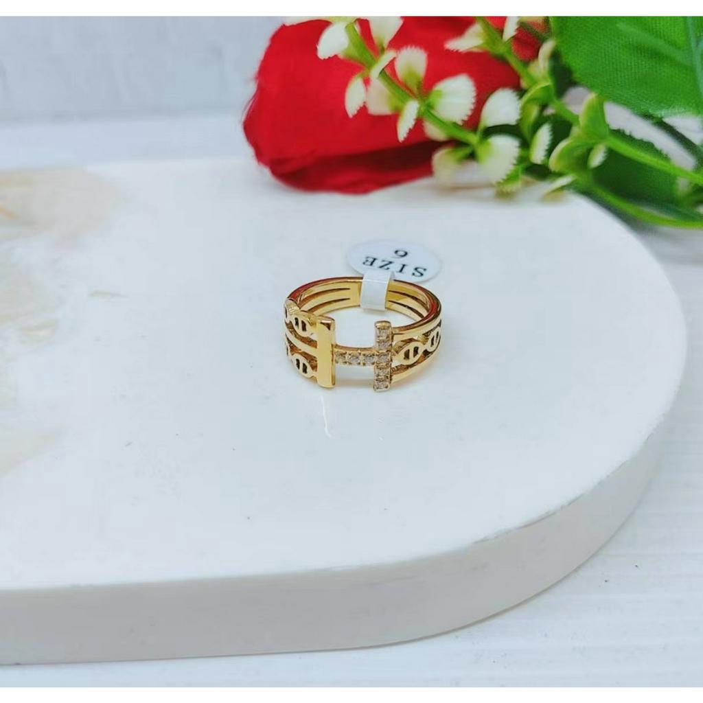 Cincin Titanium Permata Anti Karat Perhiasan Fashion R081/082