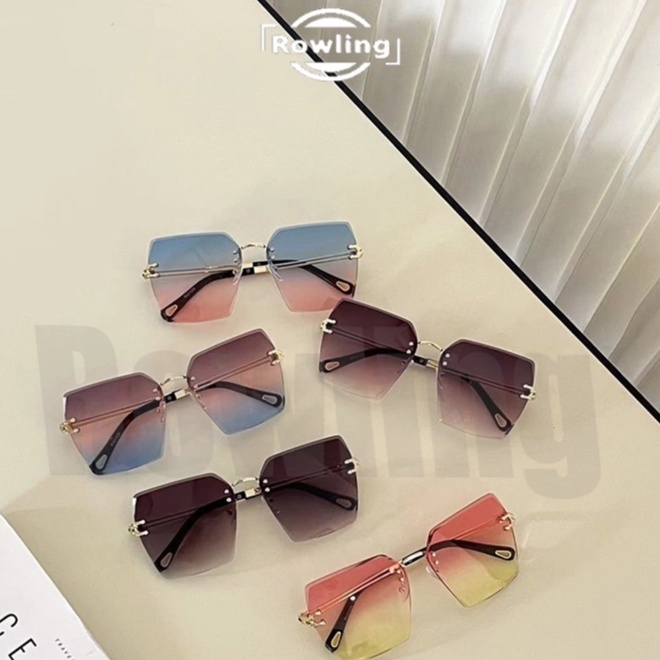 Rowling(ka-190)Kacamata  Hitam Terbaru Wanita No Frame Titanium  Style Kacamata Fashion Murah/Kacamata Sunglasses Import Wanita Kacamata Fashion