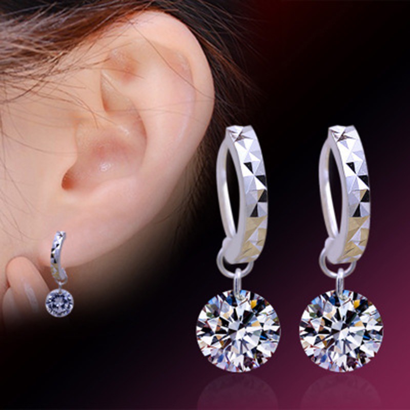 925 anting perak sterling anting-anting wanita dengan perhiasan fashion berlian-C