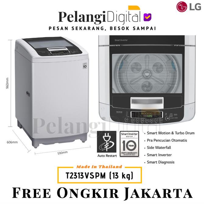 LG Mesin Cuci Top Loading Smart Inverter 13 KG - T2313VSPM Termurah