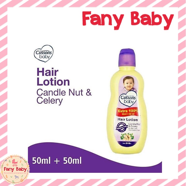 CUSSONS BABY HAIR LOTION CANDLE NUT &amp; CELERY 50ML+50ML