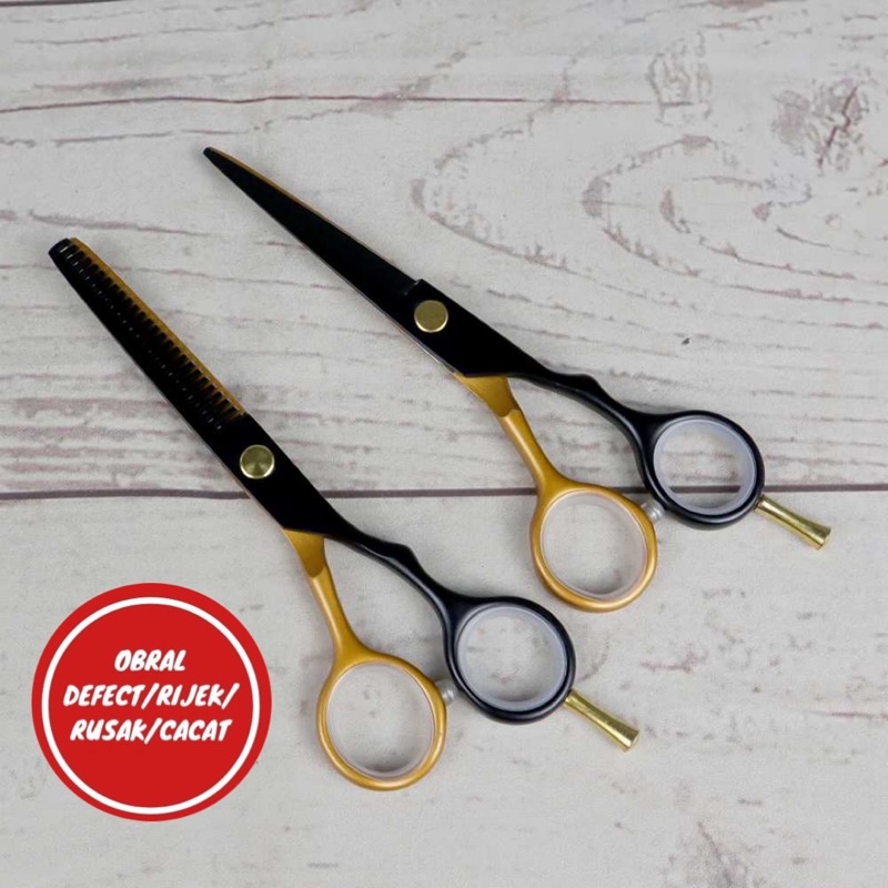 [OBRAL RIJEK] Gunting Rambut Professional Barber Hairdressing Scissors 5.5 Inch 2 PCS - 440C