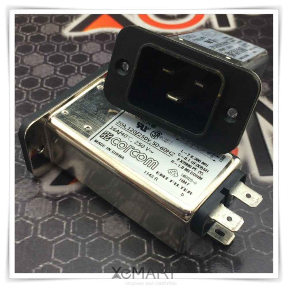 High-Quality High-Current EMI Power Filter 250V 20A Power Socket 3P CORCOM