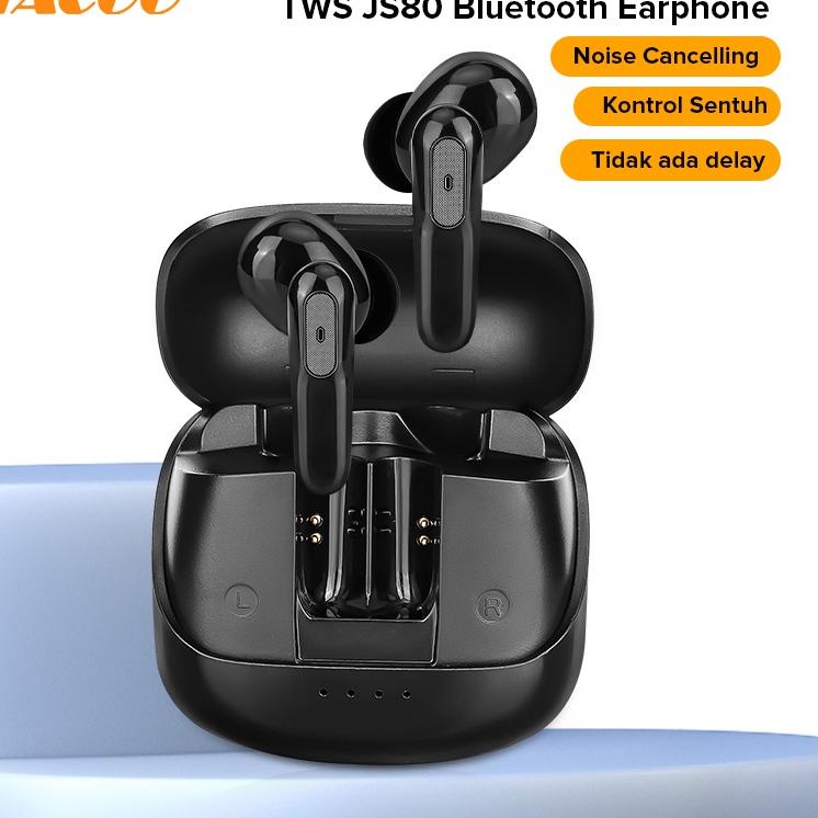 LANGSUNG ATC.. (New) TACOO TWS Buetooth Earphone JS80 Hifi Sound Super Bass Stereo Built-In Mikrofon