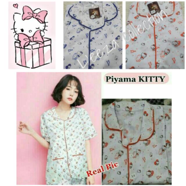 Obral !!! Piyama katun CP &amp; PP Love Hello Kitty (baju tidur L'eeza)