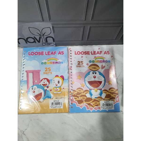 ISI FILE merek KIKY atau Big Boss/LOOSE LEAF/isi kertas File polos/isi binder-DORAEMON (25LB)