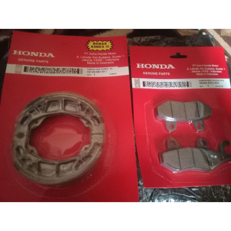 paket kampas rem grand/Supra depan belakang
