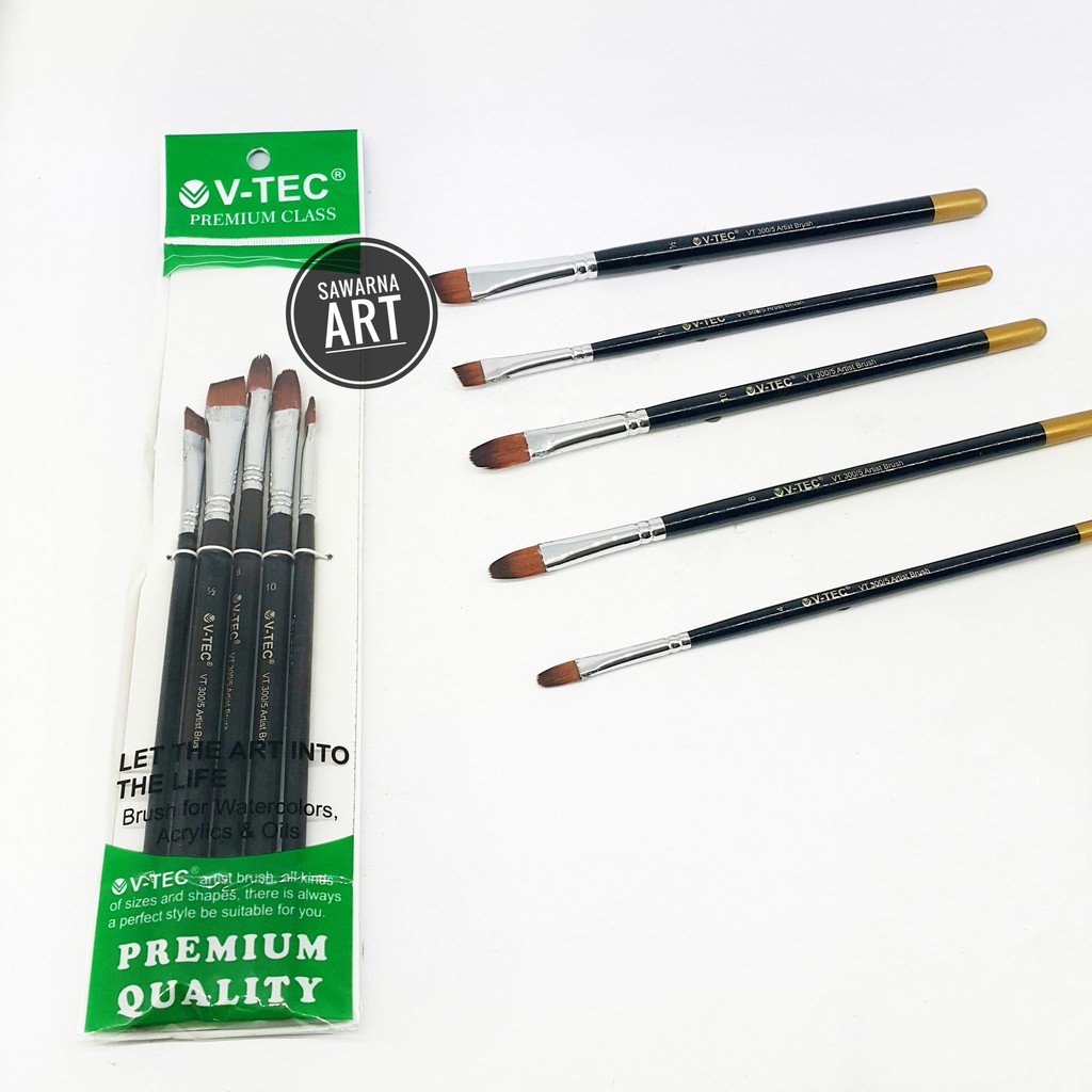 

V-Tec Brush VT300 Set 5 - Kuas Lukis Set 5