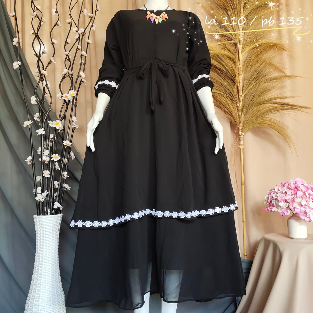 Gamis ceruty terbaru / Gamis malaysia terbaru / gamis malaysia renda