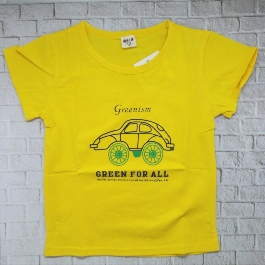 Kaos anak laki laki unisex murah usia 1-5 Thn gambar Car Bahan 100% katun import - GREENISM TSHU02